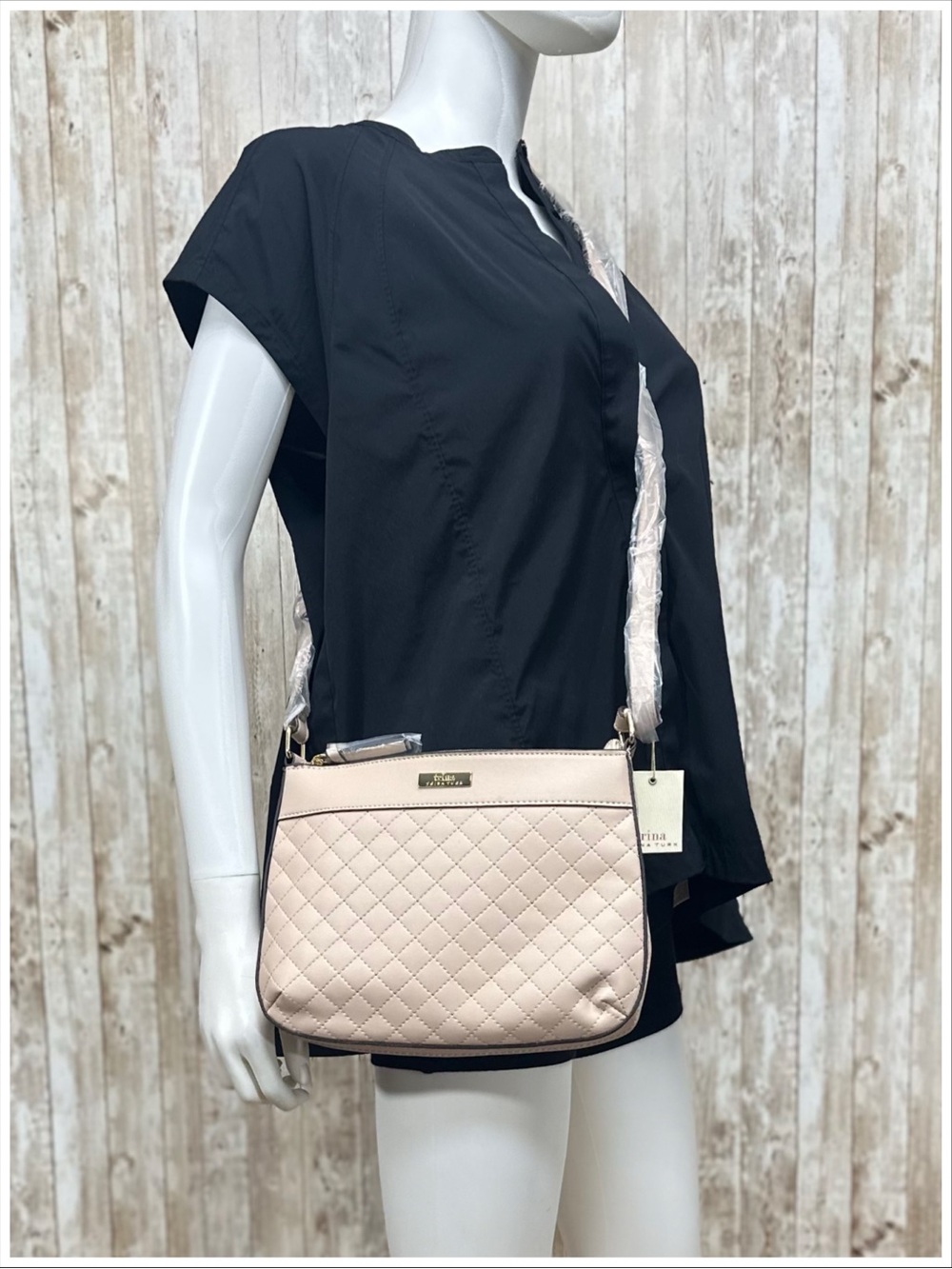 Trina Trina Turk Faux Leather Quilted Shoulder Bag NWT